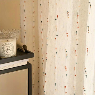 Sheer Curtain Panel with Geometric Pattern