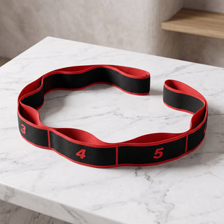 Stretching belt for yoga and Pilates workouts - red