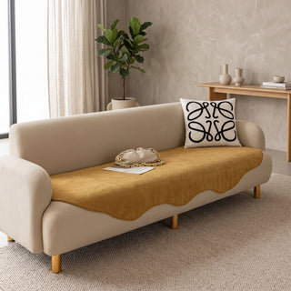 Sofa Cover with Quilted Design and Anti Slip Base - honey fuchsia