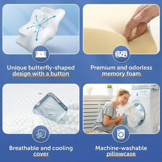 Ergonomic Memory Foam Neck Pillow with Dual Height Design