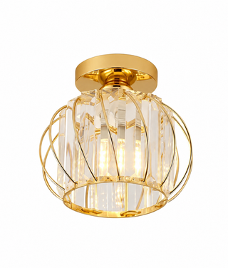 Flush Mount Ceiling Light Fixture With Vintage Glass Cage