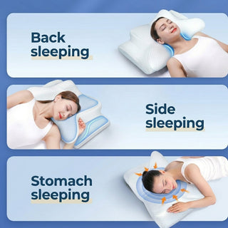 Ergonomic Memory Foam Neck Pillow with Dual Height Design
