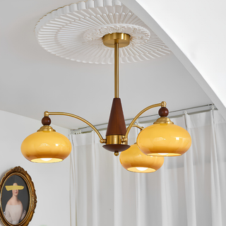 Chandelier With Multiple Glass Branch Lights