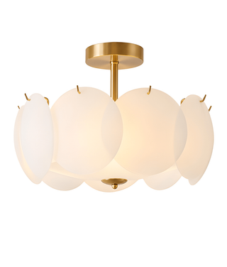 Flush Mount Ceiling Light Fixture With Scalloped Glass