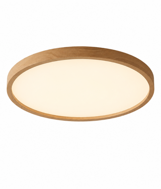 Flush Mount Ceiling Light With Round Wood Grain LED