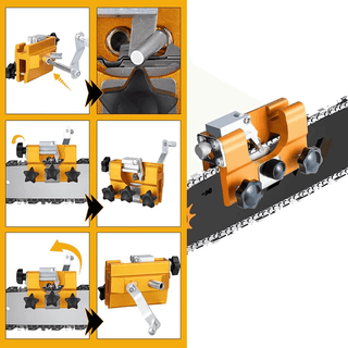 Chainsaw Chain Sharpener with Precision Guide and Aluminum Body