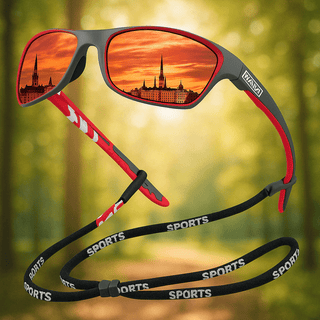 Men's Polarized Sports Sunglasses with Impact-Resistant Frame