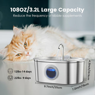 Stainless Steel Automatic Pet Water Fountain for Cats and Dogs