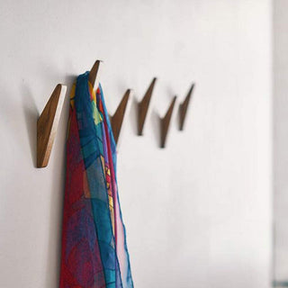 Set of 6 Solid Wood Wall Hooks with Scandinavian Design