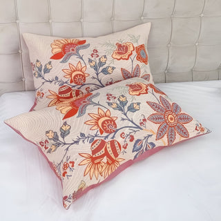 Decorative Pillow Cover With Double Sided Floral Jacquard