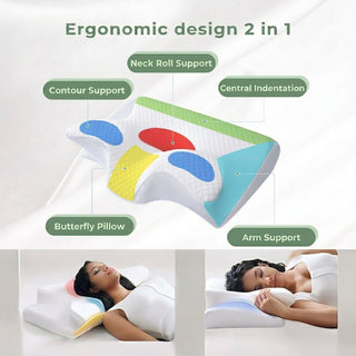 Ergonomic Memory Foam Pillow with Contoured Sleep Design