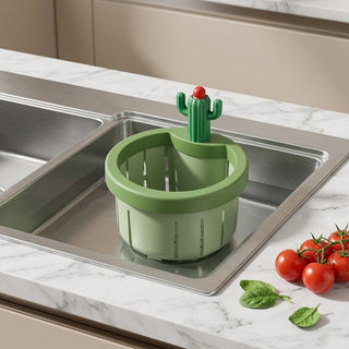 Kitchen Sink Drain Strainer Cactus Design Waste Filter - green