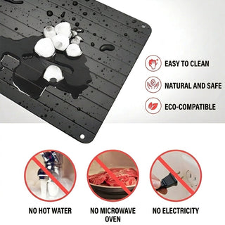 Thawing tray for quick frozen food with non-slip surface