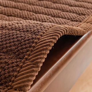 Quilted Sofa Cover with Ribbed Non-Slip Design