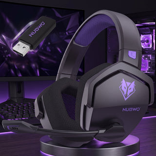 Wireless Gaming Headset With Microphone and Noise Cancellation - purple yellow
