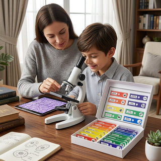 Kids Microscope Portable With Specimen Slides STEM Learning