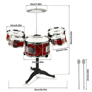 Kids Jazz Drum Set with Five Drums and Cymbal