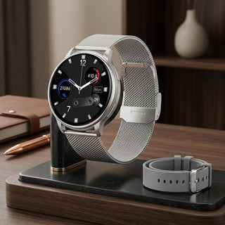 Smartwatch With SOS Calling And Health Monitoring - luxury - silver