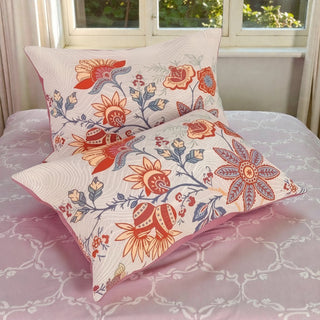 Decorative Pillow Cover With Double Sided Floral Jacquard