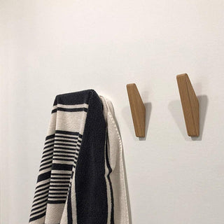 Set of 6 Solid Wood Wall Hooks with Scandinavian Design