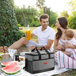 Insulated Cooler Bag with Oxford Fabric and Food-Safe Lining - gray