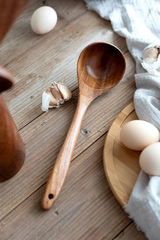 Teak Wood Kitchen Utensil Set With Five To Ten Pieces
