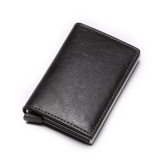 Slim Card Holder Wallet With Minimalist Design - black