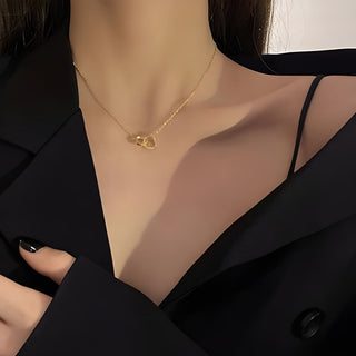 Women's Heart Rose Necklace with Rotating Gift Box
