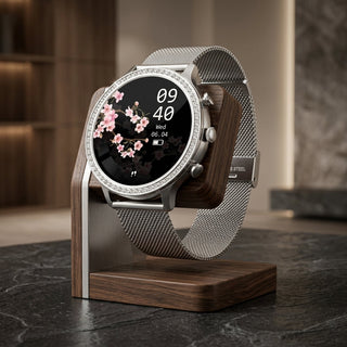 Smartwatch With SOS Calling And Health Monitoring - diamond - silver