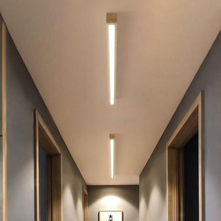 Pendant Light Fixture With Minimalist Linear Wood LED