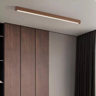 Pendant Light Fixture With Minimalist Linear Wood LED