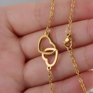 Women's Heart Rose Necklace with Rotating Gift Box