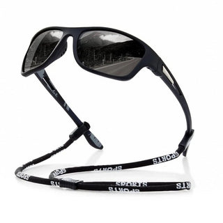 Men's Polarized Sports Sunglasses with Impact-Resistant Frame - black