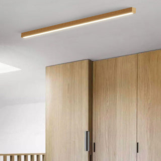 Pendant Light Fixture With Minimalist Linear Wood LED