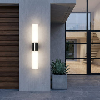 Wall Light With Acrylic Cylinder Up Down Design - black