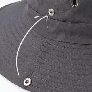 Sun Hat With Wide Brim And Adjustable Chin Strap