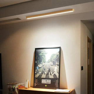Pendant Light Fixture With Minimalist Linear Wood LED