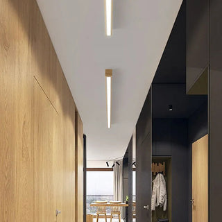 Pendant Light Fixture With Minimalist Linear Wood LED