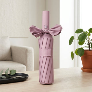 Automatic Folding Umbrella With 24 Bone Frame - różowy