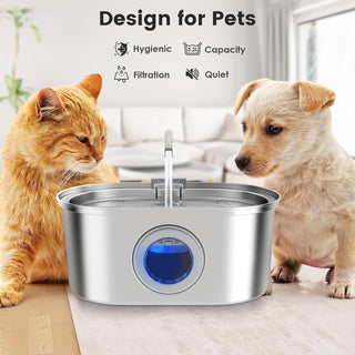 Stainless Steel Automatic Pet Water Fountain for Cats and Dogs