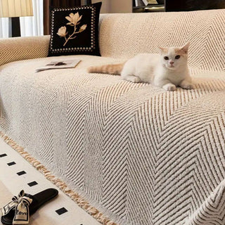 Sofa Cover With Boho Chevron Pattern Non-Slip