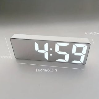 Digital Alarm Clock With Mirror Display And Snooze