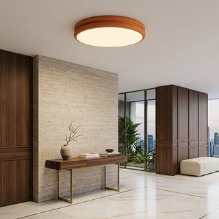 Flush Mount Ceiling Light With Round Shade - orange