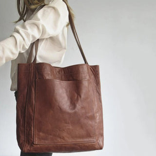 Spacious PU Leather Tote Bag With Sturdy Handles And Zip Closure | Ashmore