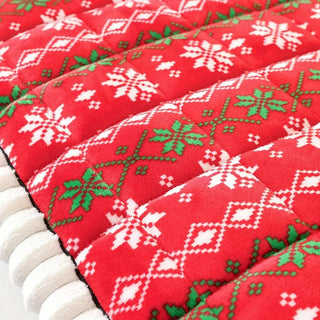 Sofa Cover with Christmas Print and Quilted Design