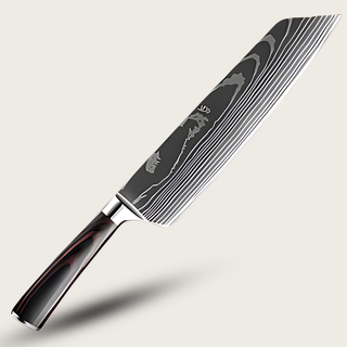 Damascus Steel Japanese Knife With Pakkawood Handle And 19-Degree Edge | Oakman