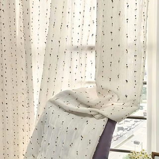 Sheer Curtain Panel with Geometric Pattern