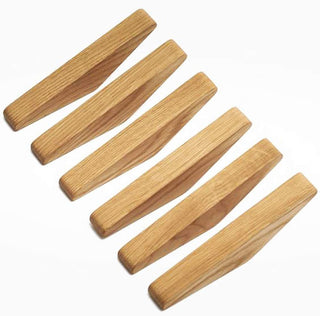 Set of 6 Solid Wood Wall Hooks with Scandinavian Design