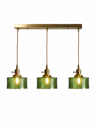 Pendant ceiling light with ribbed vintage design