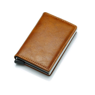 Slim Card Holder Wallet With Minimalist Design - brown